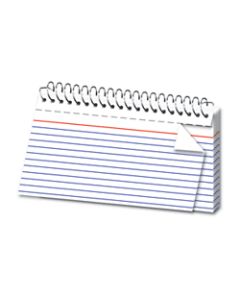 Office Depot Brand Spiral Ruled Index Cards, 3in x 5in, White, Pack Of 50