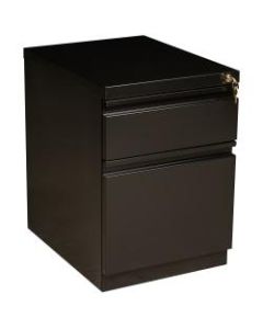 WorkPro 19-7/8inD Vertical 2-Drawer Mobile Pedestal File Cabinet, Metal, Black