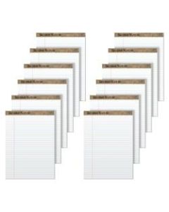 TOPS Second Nature 100% Recycled Writing Pads, 8 1/2in x 11 3/4in, Legal Ruled, 50 Sheets, White, Pack Of 12 Pads