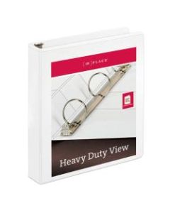 [IN]PLACE Heavy-Duty Nonstick View 3-Ring Binder, 1 1/2in Round Rings, 100% Recycled, White