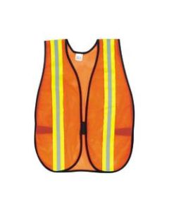 MCR Safety Polyester Safety Vest, One Size, 18in x 47in, Bright Orange/Lime/Silver