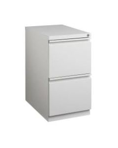 WorkPro 20inD Vertical 2-Drawer Mobile Pedestal File Cabinet, Metal, Light Gray