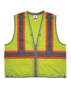 Ergodyne GloWear 8231TVK Hi-Vis Tool Tethering Safety Vest Kit, Class 2, Small/Medium, Lime