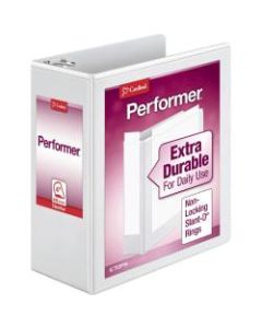 Cardinal Performer ClearVue Ring 3-Ring Binder, 4in D-Rings, White