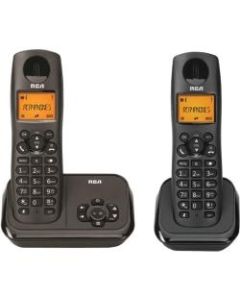 RCA 2162-2BKGA DECT 6.0 Cordless Phone - Black - 1 x Phone Line - 2 x Handset - Answering Machine