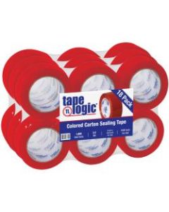Tape Logic Carton-Sealing Tape, 3in Core, 2in x 110 Yd, Red, Pack Of 18