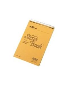 Ampad Kraft Cover Steno Book, 6in x 9in, 60 Sheets, Green Tint Paper, Kraft Cover