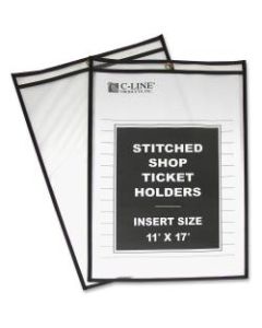 C-Line Shop Ticket Holders, Stitched - Both Sides Clear, 11 x 17, 25/BX, 46117