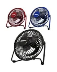 Optimus 4in Personal Metal Fan - Painted Grill - 101.6 mm Diameter - Quiet, Adjustable Tilt Head - Metal, Aluminum Blade