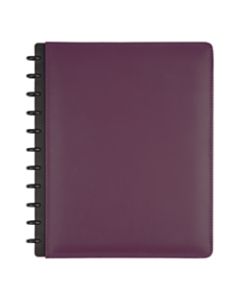 TUL Discbound Notebook, Letter Size, Leather Cover, Narrow Ruled, 60 Sheets, Purple