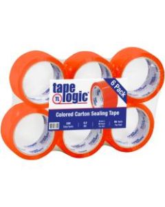 Tape Logic Carton-Sealing Tape, 3in Core, 2in x 55 Yd., Orange, Pack Of 6