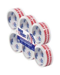 Tape Logic Mixed Merchandise Preprinted Carton Sealing Tape, 3in Core, 2in x 55 Yd., Red/White, Pack Of 6