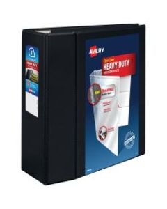 Avery Heavy-Duty View 3-Ring Binder With Locking One-Touch EZD Rings, 5in D-Rings, 38% Recycled, Black