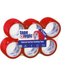 Tape Logic Carton-Sealing Tape, 3in Core, 3in x 55 Yd., Red, Pack Of 6