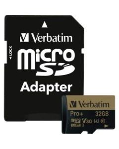 Verbatim Pro+ 32 GB microSDHC - Class 10/UHS-I (U3) - 90 MB/s Read - 80 MB/s Write
