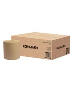 Highmark Hardwound 1-Ply Paper Towels, 100% Recycled, Natural, 800ft Per Roll, Pack Of 6 Rolls