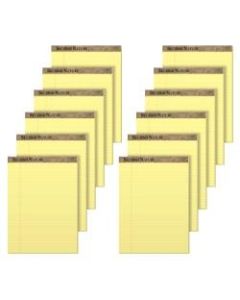 TOPS Second Nature 30% Recycled Writing Pads, 8 1/2in x 11 3/4in, Legal Ruled, 50 Sheets, Canary, Pack Of 12 Pads