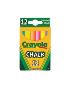 Crayola Colored Chalk - 3.3in Length - 0.4in Diameter - Assorted - 12 / Box