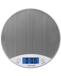 Taylor 389621 Stainless Steel Digital Kitchen Scale - 11 lb - White