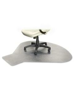 Lorell PlushMat Medium Pile Studded Chair Mat, For L-Workstation With Lip, 60 "x 66in, Clear