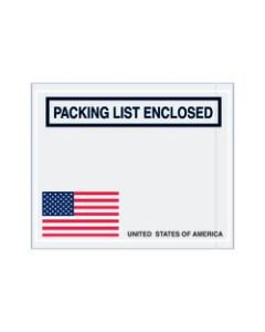 Office Depot Brand Packing List Envelopes, 4 1/2in x 5 1/2in, USA Flag, Pack Of 1,000