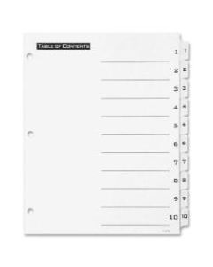 Avery Office Essentials Table N Tabs Dividers - Printed Tab(s) - Digit - 1-10 - 8.5in Divider Width x 11in Divider Length - Letter - 3 Hole Punched - White Divider - White Tab(s) - 10 / Set