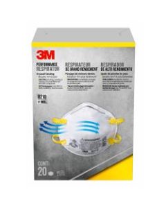 3M Performance N95 Drywall Sanding Respirators, White, Pack Of 20 Respirators, 8210D20-DC