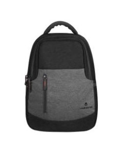 Volkano Breeze Backpack With 15.6in Laptop Compartment, Black/Gray