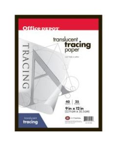 Office Depot Brand Tracing Pad, 9in x 12in, 40 Sheets