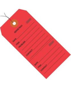 Office Depot Brand Prewired Repair Tags, 4 3/4in x 2 3/8in, 100% Recycled, Red, Case Of 1,000