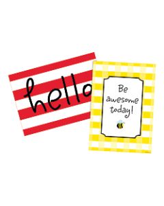 Barker Creek Hello! You are Awesome Poster Duet Set, Buffalo Plaid/Wide Stripes