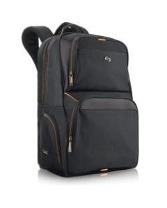 Solo New York Everyday Backpack with 17.3in Laptop Compartment, Black/Orange