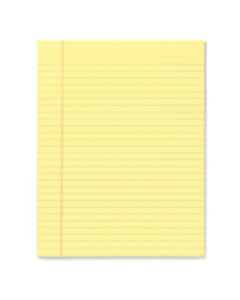 Office Depot Brand Glue-Top Legal Pads, 8 1/2in x 11in, Legal Ruled, 50 Sheets, Canary, Pack Of 12 Pads