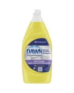 Dawn Manual Pot/Pan Detergent - Liquid - 38 fl oz (1.2 quart) - Lemon Scent - 1 / Bottle - Yellow