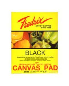 Fredrix Black Canvas Pad, 12in x 16in, 10 Sheets