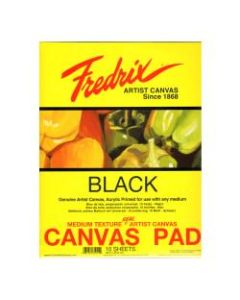 Fredrix Black Canvas Pad, 16in x 20in, 10 Sheets