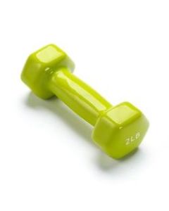 Black Mountain Products Vinyl Dumbbell, 2 Lb, 6inH x 6inW x 6inD, Green