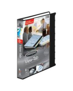 Wilson Jones All-In-One View-Tab Presentation 3-Ring Binder, 1in Round Rings, Black