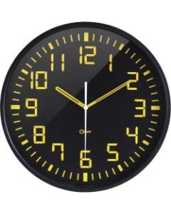 Orium Silent contrasting clock &Oslash;30cm - Analog - Quartz - Black Main Dial - Black/Acrylonitrile Butadiene Styrene (ABS) Case