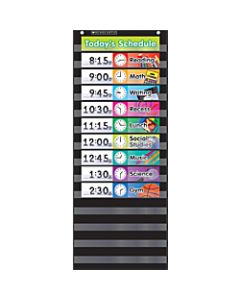 Scholastic Teacher Resources Pocket Chart, Daily Schedule, 13in x 33in, Black, Kindergarten to Grade 5