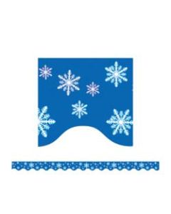 Teacher Created Resources Border Trim, 2 3/16in x 35in Strips, Snowflakes, Pack Of 12