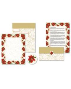 Great Papers! Holiday Seal And Send Invitations, 8 1/2in x 11in, Poinsettia Swirl, Pack Of 50 Invitations