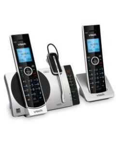 VTech DECT 6.0 2 Handset Connect To Cell Cordless Phone With Digital Answering System, DS6771-3, 2 Handsets, 1 Cordless Headset