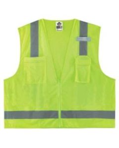 Ergodyne GloWear Safety Vest, Economy Surveyors 8249Z, Type R Class 2, 4X/5X, Lime