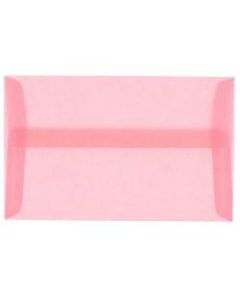 JAM Paper Translucent Envelopes, #4 Bar (A1), Gummed Seal, Blush Pink, Pack Of 25