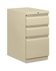 HON Efficiencies 22-7/8inD Vertical 3-Drawer Mobile Pedestal Cabinet, Putty