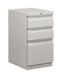 HON Efficiencies 19-7/8inD Vertical 3-Drawer Mobile Pedestal Cabinet, Light Gray