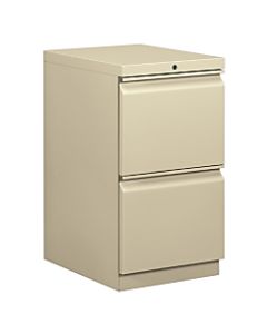 HON Brigade 15inW Lateral 2-Drawer Mobile "R" Pull Pedestal Cabinet, Putty