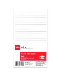 Office Depot Brand 6-Hole Memo Book Filler Paper, 6 3/4in x 3 3/4in, Pack Of 80 Sheets