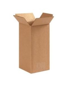 Office Depot Brand Corrugated Cartons, 4in x 4in x 8in, Kraft, Pack Of 25